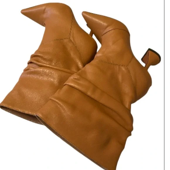 AMINA MUADDI  Leather Flared Heel Boots 35  5 US - Picture 4 of 14